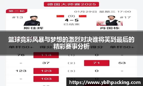 篮球竞彩风暴与梦想的激烈对决谁将笑到最后的精彩赛事分析